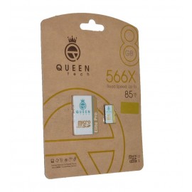 رم موبایل QueenTech 8GB MicroSD Elite Pro 566X 85MB/S خشاب دار