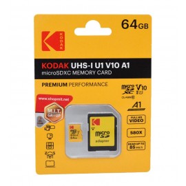 رم موبایل کداک (KODAK) مدل 64GB MicroSD U1 V10 A1 90MB/S 580X خشاب دار