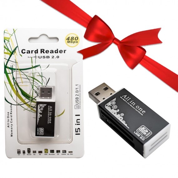 بسته 10 عددی رم ریدر USB2.0 همه کاره 15in1 + یک عدد رایگان