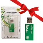 بسته 10 عددی رم ریدر USB2.0 همه کاره 15in1 + یک عدد رایگان