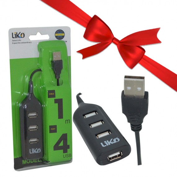 بسته 10 عددی هاب USB چهار پورت LiKO مدل MR-134 + یک عدد رایگان