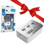 بسته 6 عددی هاب 3 پورت USB 3.0 و رم ریدر چندکاره + یک عدد رایگان