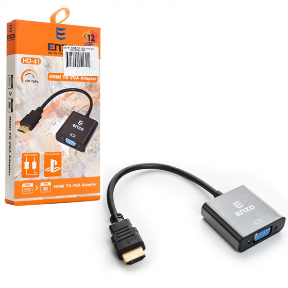 تبدیل HDMI TO VGA همراه کابل صدا انزو (ENZO) مدل HD-41