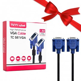 بسته 1+10 کابل VGA تسکو (TSCO) طول 1.8 متر مدل TC 581 (یک عدد هدیه)