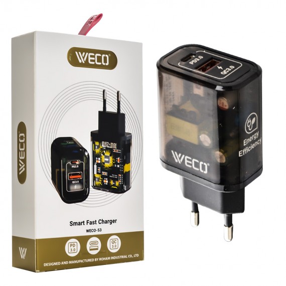 شارژر دیواری 2 پورت ویکو (WECO) مدل WECO-53