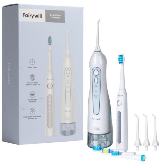 مسواک برقی به همراه دستگاه شستشوی دهان فایری ویل (Fairywill) مدل Oral Care Combo 507+5020E