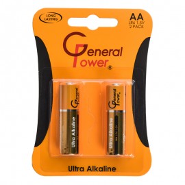 باتری قلمی جنرال پاور (General Power) مدل Ultra Alkaline LR6 AA (کارتی 2 تایی)