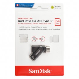 فلش سن دیسک (SanDisk) مدل 64GB Dual Drive GO USB3.1 TYPE-C گارانتی سازگار