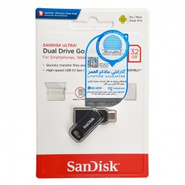 فلش سن دیسک (SanDisk) مدل 32GB Dual Drive GO USB3.1 TYPE-C گارانتی سازگار