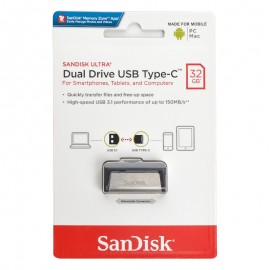 فلش سن دیسک (SanDisk) مدل 32GB Dual Drive USB3.1 Type-C گارانتی سازگار