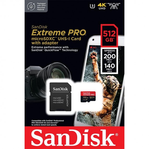 رم موبایل سن دیسک (SanDisk) مدل 512GB Extreme Pro 200MB/s A2 V30 خشاب دار