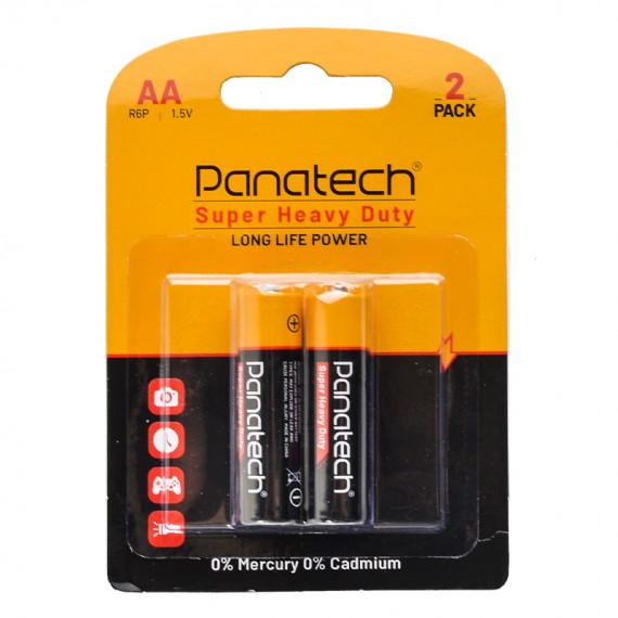 باتری قلمی پاناتک (Panatech) مدل Super Heavy Duty R6P AA (کارتی 2 تایی)