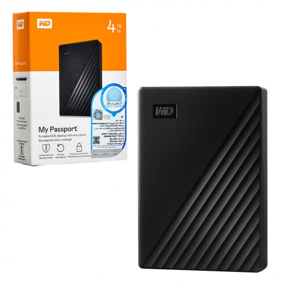 هارد اکسترنال وسترن دیجیتال (Western Digital) مدل My Passport ظرفیت 4TB گارانتی سازگار