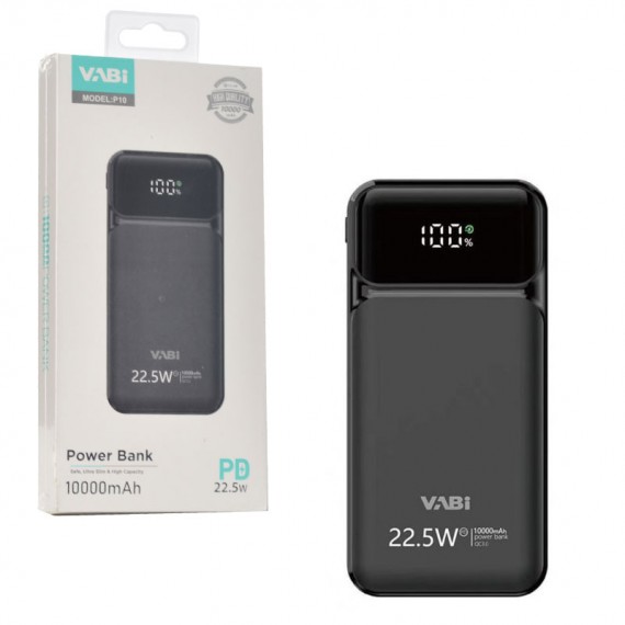 پاوربانک وابی (VABi) + 3 کابل همراه مدل P10 ظرفیت 10000mAh