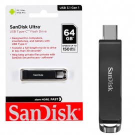 فلش سن دیسک (SanDisk) مدل 64GB Ultra USB3.1 Type-C گارانتی آسان سرویس