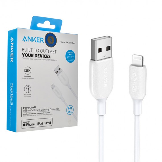 کابل آیفون (Lightning) انکر (ANKER) طول 1.8 متر مدل A8813H21