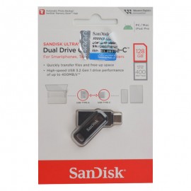 فلش سن دیسک (SanDisk) مدل 128GB Dual Drive Go USB3.2 TYPE-C گارانتی حافظه طلایی تهران