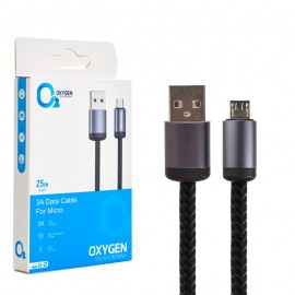 کابل اندروید (MicroUSB) پاوربانکی اکسیژن (OXYGEN) طول 25 سانتی متر مدل LX-22