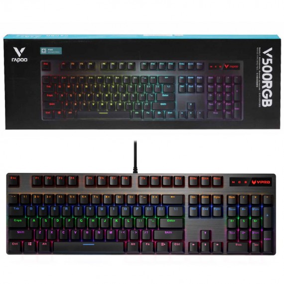 کیبورد گیمینگ مکانیکال سیم دار رپو (RAPOO) مدل V500RGB