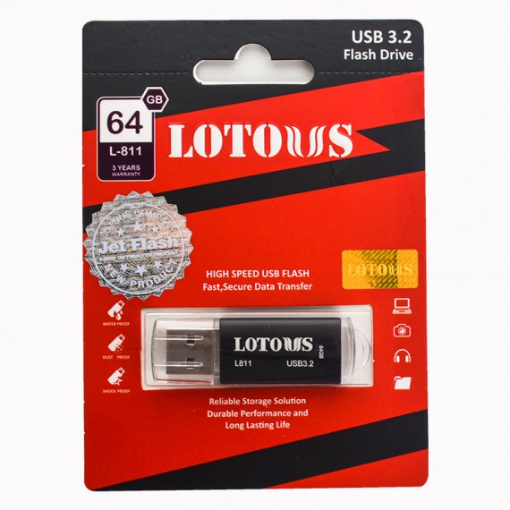 فلش لوتوس (LOTOUS) مدل 64GB L-811 USB3.2 گارانتی لوتوس