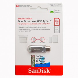 فلش سن دیسک (SanDisk) مدل 64GB Dual Drive Luxe USB3.2 Type-C گارانتی حافظه طلایی تهران