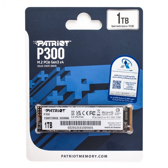 حافظه SSD اینترنال پاتریوت (PATRIOT) مدل P300 M.2 NVMe SSD ظرفیت 1TB