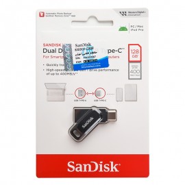 فلش سن دیسک (SanDisk) مدل 128GB Dual Drive Go USB3.2 Type-C گارانتی حافظه طلایی تهران