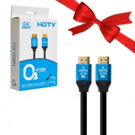 بسته 1+10 کابل HDMI 8K 2.1V اکسیژن (OXYGEN) طول 1.5 متر مدل K1 (یک عدد هدیه)