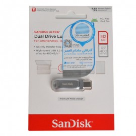 فلش سن دیسک (SanDisk) مدل 512GB Dual Drive Luxe USB3.2 Type-C گارانتی سازگار