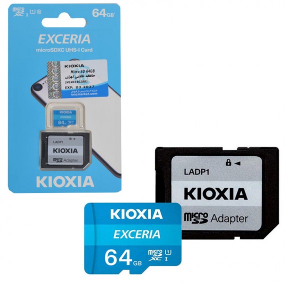 رم موبایل کیوکسیا (KIOXIA) مدل 64GB MicroSD U1 EXCERIA خشاب دار گارانتی حافظه طلایی تهران