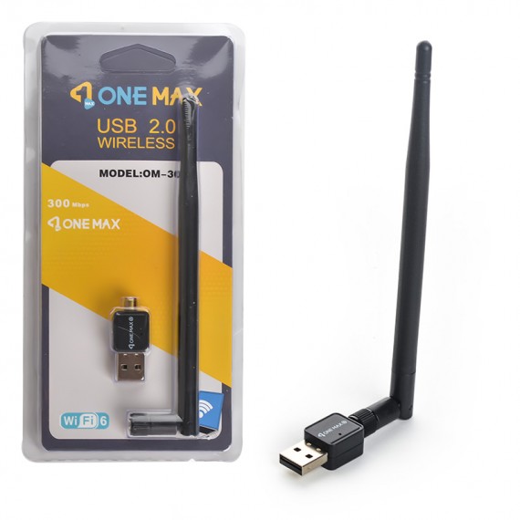 دانگل شبکه وای فای (Wi-Fi) آنتن دار وان مکس (ONE MAX) مدل OM-300A