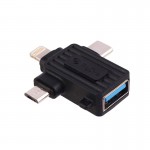 تبدیل 3 سر USB به (MICRO-LIGHTNING-TYPE C) پرووان (ProOne) مدل PCO10