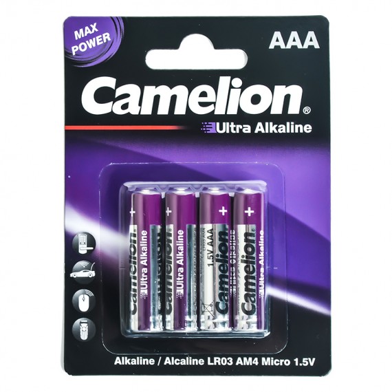 باتری نیم قلمی کملیون (Camelion) مدل Ultra Alkaline LR03 AAA (4 تایی)