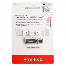 فلش سن دیسک (SanDisk) مدل 128GB Dual Drive Luxe USB3.2 Type-C گارانتی ایران رهجو