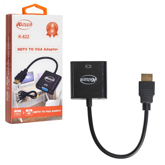 کابل تبدیل HDMI TO VGA همراه کابل صدا کایزر (KAISER) مدل K-622