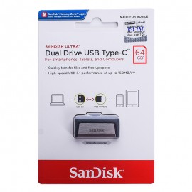 فلش سن دیسک (SanDisk) مدل 64GB Dual Drive USB3.1 Type-C گارانتی ایران رهجو