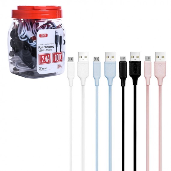 بسته 30 عددی کابل اندروید (MicroUSB) ایکس او (XO) طول 1 متر مدل XO-NB265