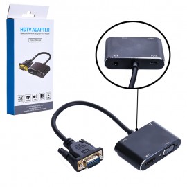 کابل تبدیل VGA TO HDMI+VGA همراه کابل صدا کی لینک (KLINK) مدل K-8125