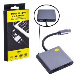 هاب 4 پورت تایپ سی کی به Usb , 2*HDMI , Typc لینک (KLINK) مدل K-8126