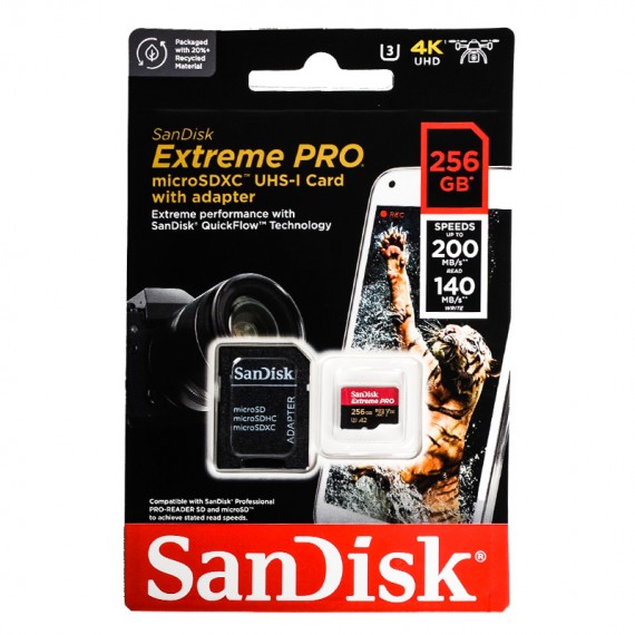 رم موبایل و دوربین سن دیسک (SanDisk) مدل 256GB Extreme Pro 200MB/S خشاب دار گارانتی سورین