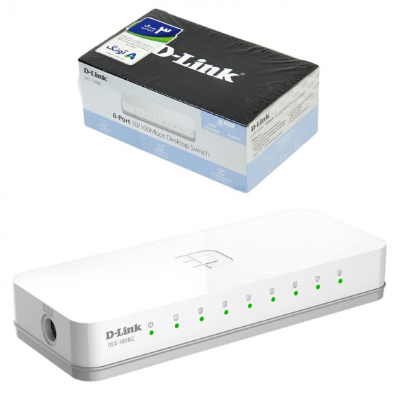 سوئیچ شبکه 8 پورت دی لینک (D-Link) مدل DES-1008C