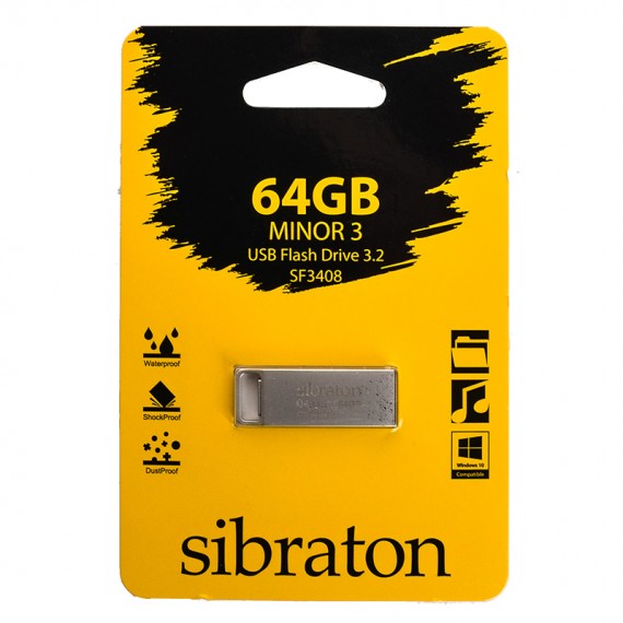 فلش سیبراتون (Sibraton) مدل 64GB SF3408 USB3.2 Minor 3 نقره ای