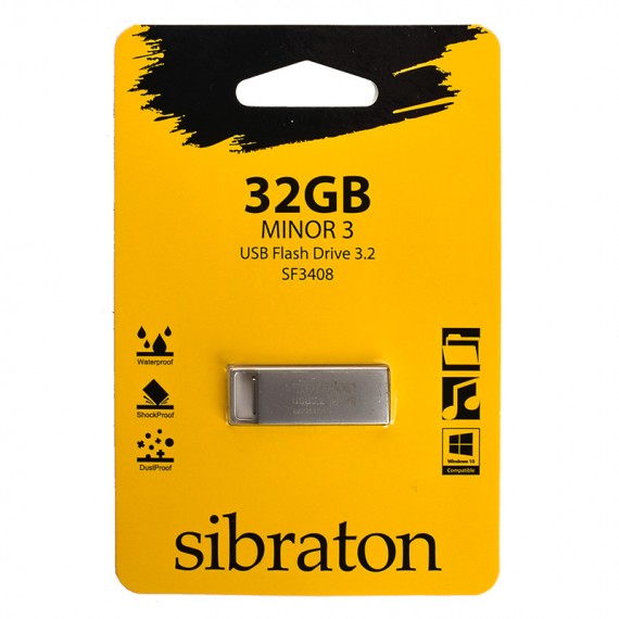 فلش سیبراتون (Sibraton) مدل 32GB SF3408 USB3.2 Minor 3 نقره ای