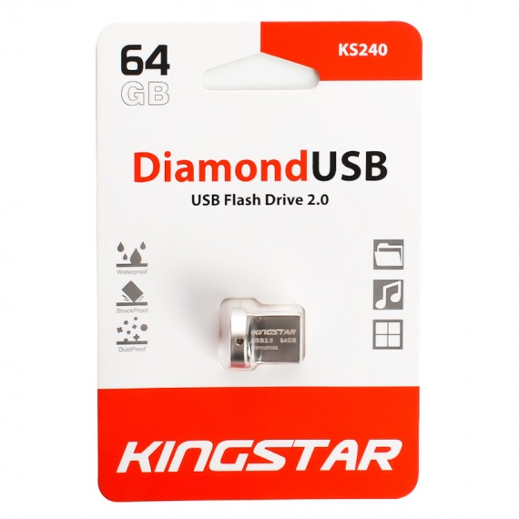 فلش کینگ استار (KingStar) مدل 64GB Diamond KS240 نقره ای