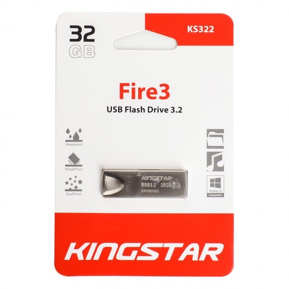 فلش کینگ استار (KingStar) مدل 32GB Fire3 KS322 USB3.2 نقره ای