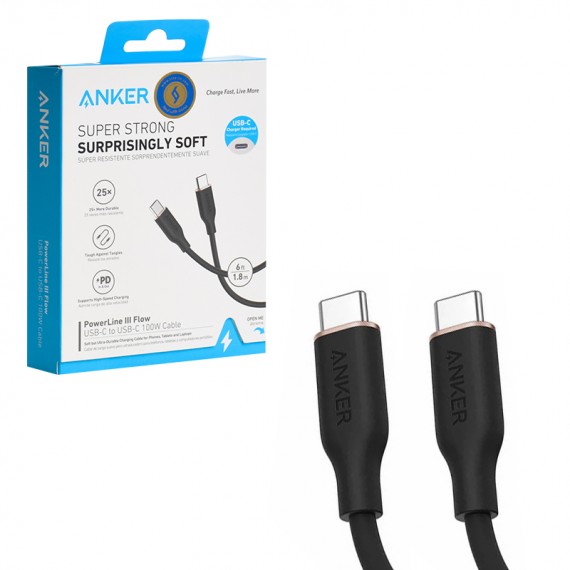 کابل تایپ سی به تایپ سی (Type-C to Type-C) انکر (ANKER) طول 1.8 متر مدل A8553H11 مشکی