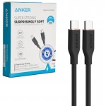 کابل تایپ سی به تایپ سی (Type-C to Type-C) انکر (ANKER) طول 1.8 متر مدل A8553H11 مشکی گارانتی فارس