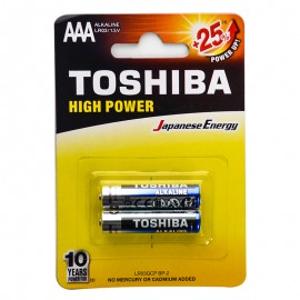 باتری نیم قلمی توشیبا (TOSHIBA) مدل LR03GCP BP-2 1.5V AAA HIGH POWER(کارتی 2 تایی)