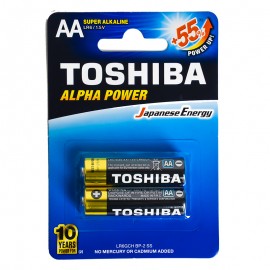 باتری قلمی توشیبا (TOSHIBA) مدل LR6GCH BP-2 1.5V AA ALPHA POWER(کارتی 2 تایی)