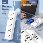 رابط برق 5 خانه + چهار پورت USB الدینیو (LDNIO) طول 2 متر مدل SC5415